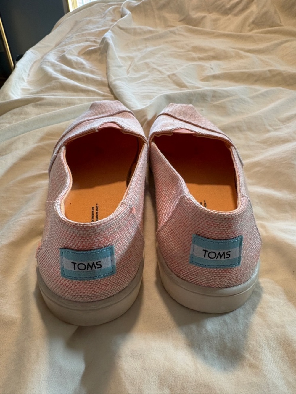 TOMS Women’s Slip-On Canvas Shoes in Light Pink/orange - Picture 2 of 6